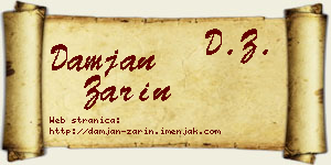 Damjan Zarin vizit kartica